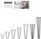 4Pcs Hairpin Table Legs Heavy Duty DIY Furniture Metal Table Legs with Free Screws & Protector Feet - Stable Standard Table Height, 10cm to 72cm, 3Rods, Black (71cm)