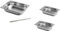 Gastro-Bedarf-Gutheil 3 x Gastronormbehälter, 2 x GN Behälter 1/4 + GN Behälter 1/2 65 mm tief stapelbar Edelstahl incl. Steg geeignet für Chafing Dish, Bain Marie, Dampfgarer, Saladette