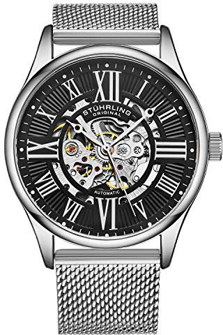 Stuhrling Original Herren-Automatikuhr mit Selbstaufzug und Edelstahl-Mesh-Armband