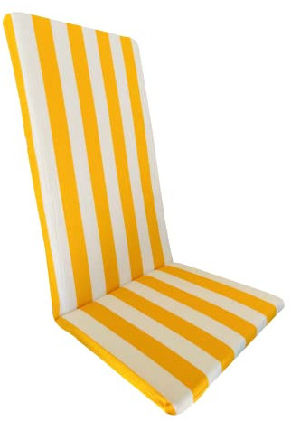 Markotex Cuscino per sdraio - lettino - sedia - SFODERABILE a righe (120 in cotone, giallo)