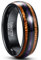 NUNCAD Ring Herren/Damen aus Wolframcarbid mit Lapislazuli und Hawaii Koa Holz schwarzer Verlobungsring Partnerring Ehering Größe 54.4