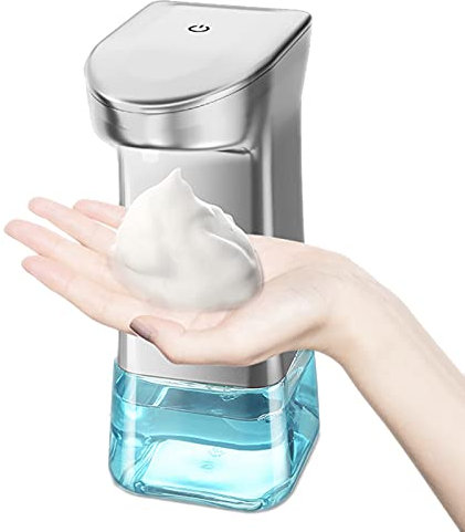 Dispensador desinfectante de manos automático con sensor de movimiento de gran capacidad, base impermeable premium