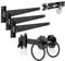 XFORT Black Ring Gate Kit Complete with T Hinges, Brenton Bolt & Discus Padlock, Gate Kit for Hanging Garden Gate, Gate Fitting Kit with Gate Hinges Heavy Duty T Hinge, Gate Ring Latch & Padbolt Lock