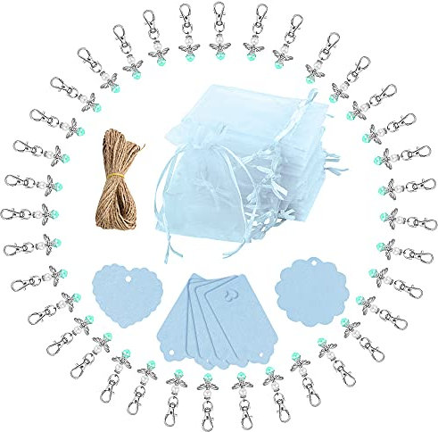 Gastgeschenke Taufe, 121pcs Gastgeschenke Hochzeit mit Engel Anhänger Organzabeutel Kraft Anhänger 20M Juteschnur, Schutzengel Anhänger für Hochzeit Taufe Konfirmation Babyparty Gastgeschenke