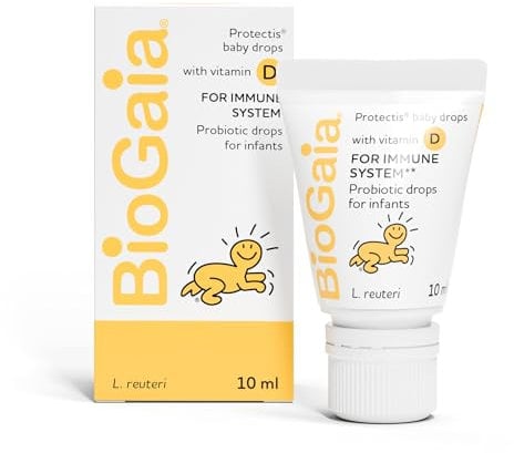 BioGaia Protectis Baby Drops with Vitamin D | Probiotic Supplement for Newborns, Infants & Babies | Daily Digestive & Immune Support with 100 Million Live L. Reuteri | Features LongevityGuard | 10 ml