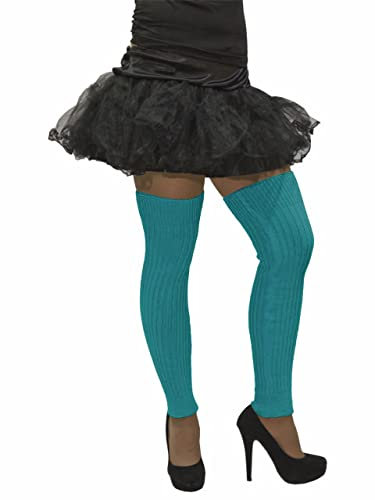 Stulpen mit Ringel, Damen Beinwärmer, Overknee gestrickt in vielen diversen Farben (türkis)