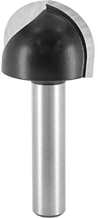 ENT 12298 Fresa para molduras cóncavas, en carburo, vástago (S) de 8 mm, radio (R) de 12 mm, diámetro (D) de 24 mm, NL 16 mm, SL 32 mm, trabajos en madera, fresadora