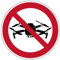 Aufkleber Verbotszeichen Drohnen/Flugdrohne/unbemanntes Luftfahrzeug verboten Schild Folie selbstklebend | Ø5-30cm Made in Germany, Größe: Ø10 cm
