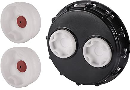 FOGWOWO IBC Tankdeckel Abdeckkappe 163mm IBC Wassertank Vented Atemschutz Deckel,mit 2 Ersatzteil Kappe,IBC Tank Zubehör für 1000l Wassertank Regentonne,Container