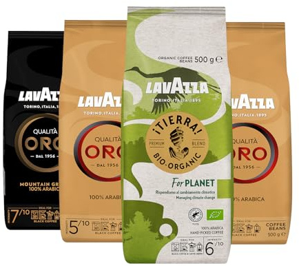 Lavazza, Mix Pack Grani, 4 Confezioni da 500g, Qualità Oro, Qualità Oro d'Altura, Tierra for Planet