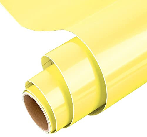 IModeur 5Ft vinilo adhesivo Amarillo - 30,5 x 153 cm Vinilo Permanente Amarillo para Taza, Vinilo Cricut para Regalos de Cumpleaños, Adornos de Fiestas, Decoración del Hogar