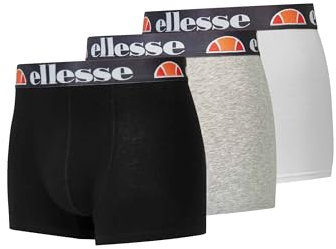 ellesse Herren Grillo Fashion Trunk Neuer Boxer, Blickdicht, Black/Grey/White, M