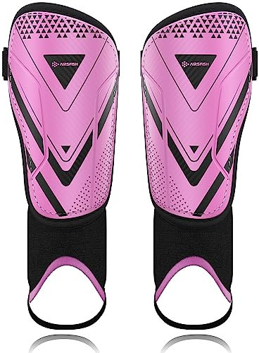 Schienbeinschoner Kinder Fussball Zertifizierte Airsfish für Fußball mit Knöchelschutz,Verstellbaren Riemen,Fußballausrüstung für Jungen und Mädchen Hochfeste
