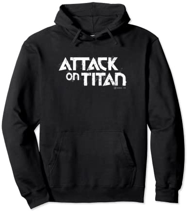 Attack on Titan White Iconic Title Original Logo Pullover Hoodie