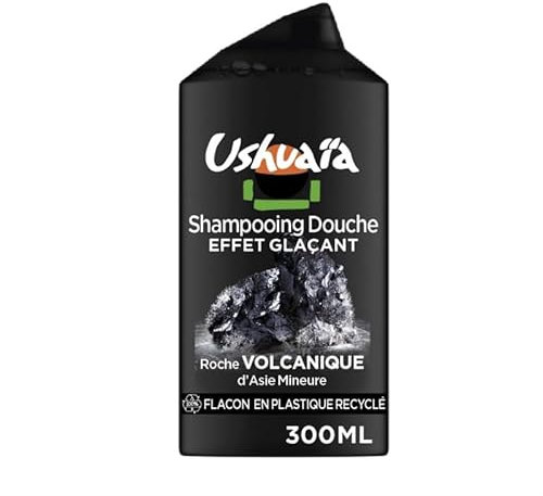 USHUAIA Douche Glace Roche Volcanique 300ml - Sentez le pouvoir de la nature sur votre peau - Gel Douche Homme 300g, Hygiène et Beauté. - Le Lot De 4