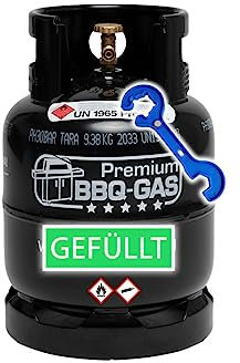 Bluecraft 8 kg Premium BBQ Gasflasche gefüllt! optimal für Ihren Weber, Broil King, Napoleon Grill - Premium BBQ Gas-Flasche inkl. Gasreglerlöser + 17er Schlüssel