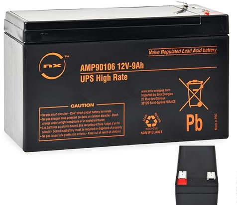 NX NP9-12, 12v 9Ah 20HR (as 7Ah, 7.2Ah, 7.5Ah & 8Ah) Alarm, Stairlift, Toy Car, Bait Boat & Wheelchair Battery Valve Regulated Lead Battery-12V | 9Ah