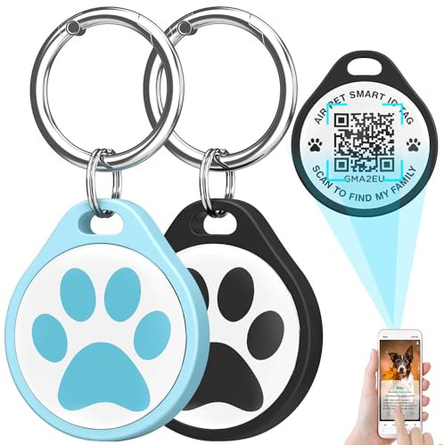 ADVENTUREMORE AIR Haustier-ID-Erkennungsmarke, QR-Code-Tag und Smart-ID-Tag, klein, personalisiertes Namensschild mit Online-Profil, für Hunde und Katzen, QR, erhalten Sie sofortige