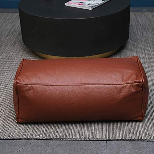 Hocker Rechteckiger Ottoman-pouf, Großer Leder-fußhocker Im Nordischen Stil, Bequemer Ottoman Und Fußstütze Für Wohnzimmer, Schlafzimmer Unter Dem Schreibti(Size:65x24x30cm(26x9x12inch),Color:Braun)