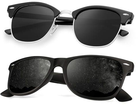 gesruny Polarisiert Sonnenbrille Herren Schwarz V13