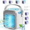 Portable, Rechargeable Evaporative Air Conditioner Fan with 3 Speeds 7 Colors, 3 in 1 with Water Tank, Cordless Personal with Handle for Home, Office and Room