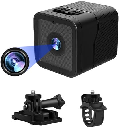 CYI Mini Cámara Deportiva DV, Cámara Acción Mini Videocámara HD 1080P, Mini Sport Cámara Coche para Seguridad en Ciclismo y Registro de Pruebas en Accidentes