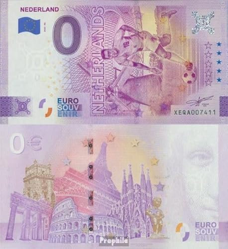 Prophila Collection Geldschein Niederlande 0 Euro Souvenirschein Niederlande bankfrisch 2022 Fußball-WM 2022 in Katar (Banknoten für Sammler) Fußball