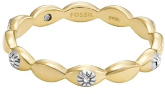 Fossil - Bague Sutton Evil Eye en Acier inoxydable doré, Pour Femme, JF04796710