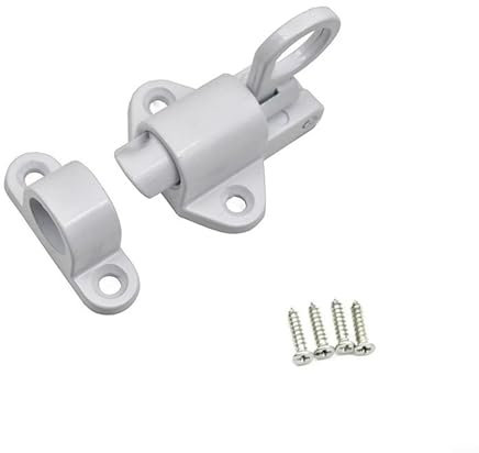 Selbstschließender Sicherheitsriegel, Metallfeder-Türschloss für Schränke (weiß)