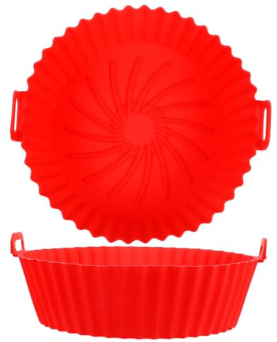 Amosfun 75 Set Di Rivestimenti in Silicone Per Friggitrice Ad Aria Rossa Antiaderenti Lavabili in Lavastoviglie Facili Da Pulire Resistenti Al Calore Accessori Per Friggitrice Ad Aria