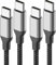 Lot de 2 câbles USB C vers USB C de 60 cm pour iPhone 16/15 Pro/Max/Plus, 2 câbles de charge court USBC vers USBC pour Samsung Galaxy S24/S23 Ultra, charge rapide USB-C 0,6 m