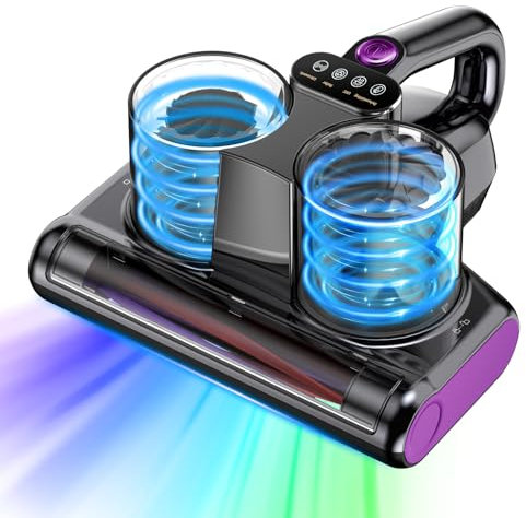 YUFAC Aspirapolvere per materassi Battimaterasso, 16Kpa Aspirapolvere antiacaro con luce UV, Aspiratore portatile per materassi da 500W con filtro HEPA, Aspiratore per letto, divano, Grigio scuro