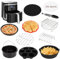 Accesorios freidora de aire, 12 Piezas Airfryer Accesorios Molde Silicona freidora de aire con gofres, Bandeja pizza, Parrilla, Sin BPA, für Aigostar COSORI Cecotec Ninja Philips 5,5L 6L 6,2L 6,5L