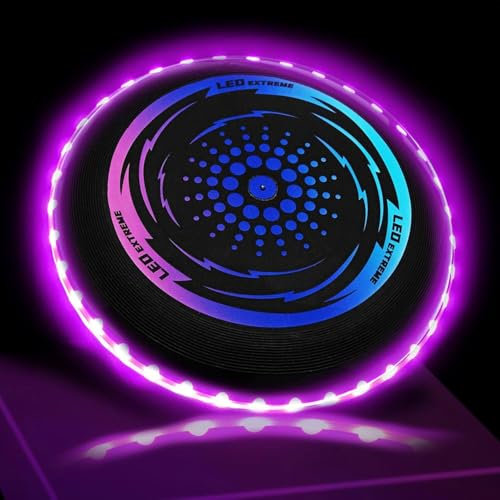 YeahBoom Leuchtende Frisbee Scheibe,Ultimate Frisbee Led,Led Frisbe Leuchtend,Leuchtende Ultimate Frisbee,Flugscheibe mit 42 LED Lichter,für Kinder Erwachsene Rasenstrand im Freiene