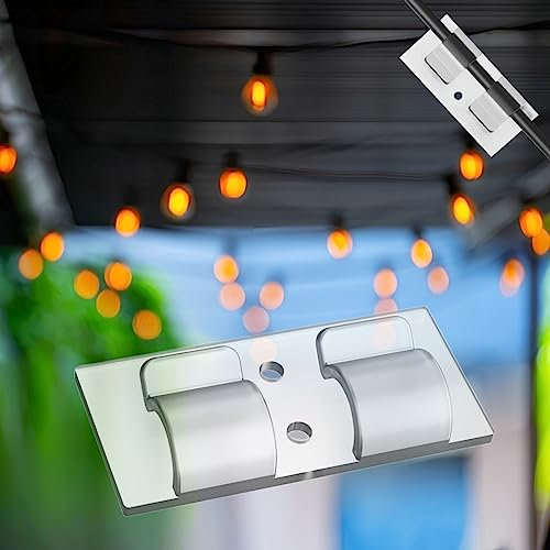 Gaoxun Haken für Outdoor Lichterkette Kugel, 25 Stück Transparent Kabelhalter, Wasserdicht Kabelclips Selbstklebend, Kabelmanagement, Kabelklemmen, Kabelbefestigung für Terrasse Garten Balkon Wand