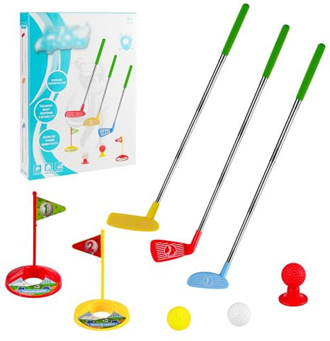 Kids Golf Clubs Set - Toddler Golf Set for Boys&Girls Ages 3 4 5, Golf Toddler Games Set with 3 Golf Cubs, Golf Clubs Outdoor Toys for Training/School/Family