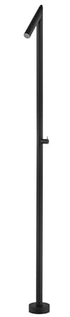 Mice Colonne de douche tubulaire pour piscine, jardin et SPA, pulvérisateur tubulaire de Ø50 mm, robinet 90°, monophluide 1 voie, eau froide/noir mat
