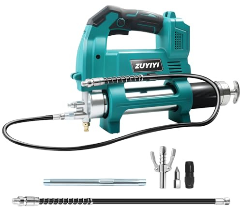 ZUYIYI Cordless Power Grease Gun for Makita 18V Battery (NOT Included), 12000 PSI, 5.7 oz/min Electric Grease Gun Kit, 17 OZ Capacity, with 35.4 & 11.8 Hose, LED Light for Machinery Maintenance | 5.7 oz/min Fast Output, 17oz Capacity, 35.4 & 11.8 Hose, LED Light, for Farmers, Mechanics & Truckers, Tool Only