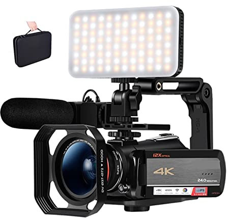 Videocamera Telecamera Videocamera videocamera 4k V. Registratore vlogging fotocamera. AC5 12x. Zoom ottico in streaming in streaming con GUIDATO Memoria leggera Sd. Carta Videocamera multifunzionale