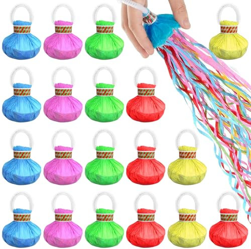 TTYSHIP® 20 Pièces Serpentin Multicolor, Serpentins Lancer, Fete Bombe Serpentin pour Mariages, Anniversaires, Fêtes de Noël (Couleur Aléatoire)