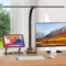 Doppelkopf Schreibtischlampe LED Dimmbar, 24W 80CM Klemmbar Tageslichtlampe Lampe, Schwanenhals Büro Tischlampe Augenschutz Arbeitsplatzleuchte Monitor Lampe DesktopBasis mit Handyhalterung, schwarz
