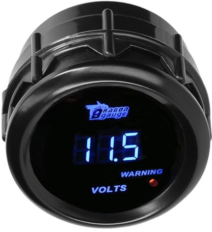 LKRXW Auto Spannungsanzeige 2Zoll 52mm Spannungsmesser Messgerät | 12V Blau Licht Voltmeter Messgerät Digitalanzeige Spannung Meter Anzeige Volt Gauge 8 bis 18V Rauchglas