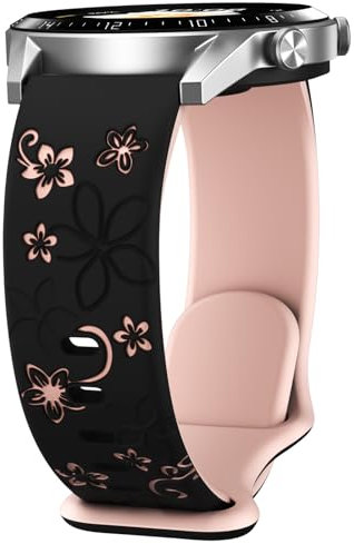 Jrkvniv Due Toni Fiori Cinturino Compatibile con Samsung Galaxy Watch 7 6 5 4 40mm 44mm, Galaxy Watch FE / 6 4 Classic/Watch 5 Pro/Active 2, 20mm Armband Morbido Silicone Braccialetti per Donna