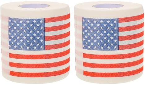 SHERCHPRY 2 Igienica Stampata con Bandiera Americana Strati per Bagno e Uso Creativa Pranzo