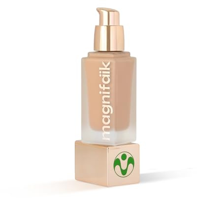 Magnifaïk - Fond de Teint Léger 30 ml - Effet seconde peau naturel - Couvrance légère à moyenne modulable - Texture fraîche légère - 96% ingrédients naturels, vegan - Juste Parfait ! (Teinte 20)