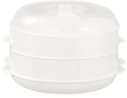 Evember Pentola a vapore per forno a microonde | Pentola multifunzionale impilabile con coperchio, per pasti sani, cottura a microonde, per pasti di verdure, pranzo, casa, cucina, pranzo, appartamento