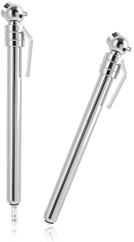 2 Pcs Tyre Pressure Gauge, Car Tyre Pressure Gauge Stainless Steel Portable Tire Air Pressure Pencil with Pocket Clip Car Measuring Tools Pencils for Bike Cars Motor Trucks RVs