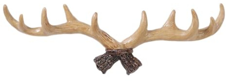 Crochets muraux en bois de cerf – Porte-manteau rustique, support en métal, design élégant de cerf | Organiseur standard pour chapeau, serviette, peignoir, salle de bain, entrée, scénario