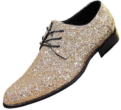 Glitzer Sneaker Herren Glitzerschuhe Silber Pailletten Schuhe Silber Pailletten Halbhoch Herrenboots Party Schuhe Turnschuhe Karneval Plateau Funkelnde Hochzeits Walking