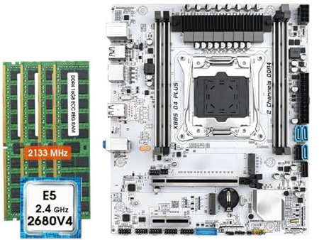 Placa Madre Fit For X99 D4 Plus LGA 2011-3 Kit xeon e5 2680 v4 procesador 4x16 = 64GB DDR4 ECC Memoria RAM NVME M.2 NGFF x99 Placa mae Combo